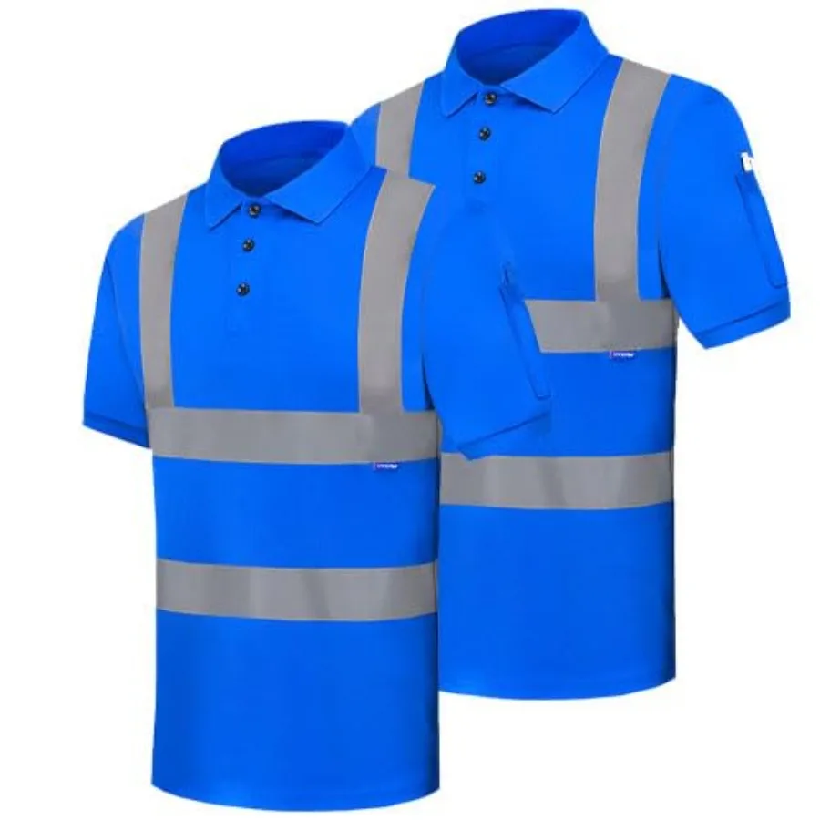 

Hi-Vis Safety Polo Shirt with Reflective Strips High Visibility Construction Work Shirt for Men