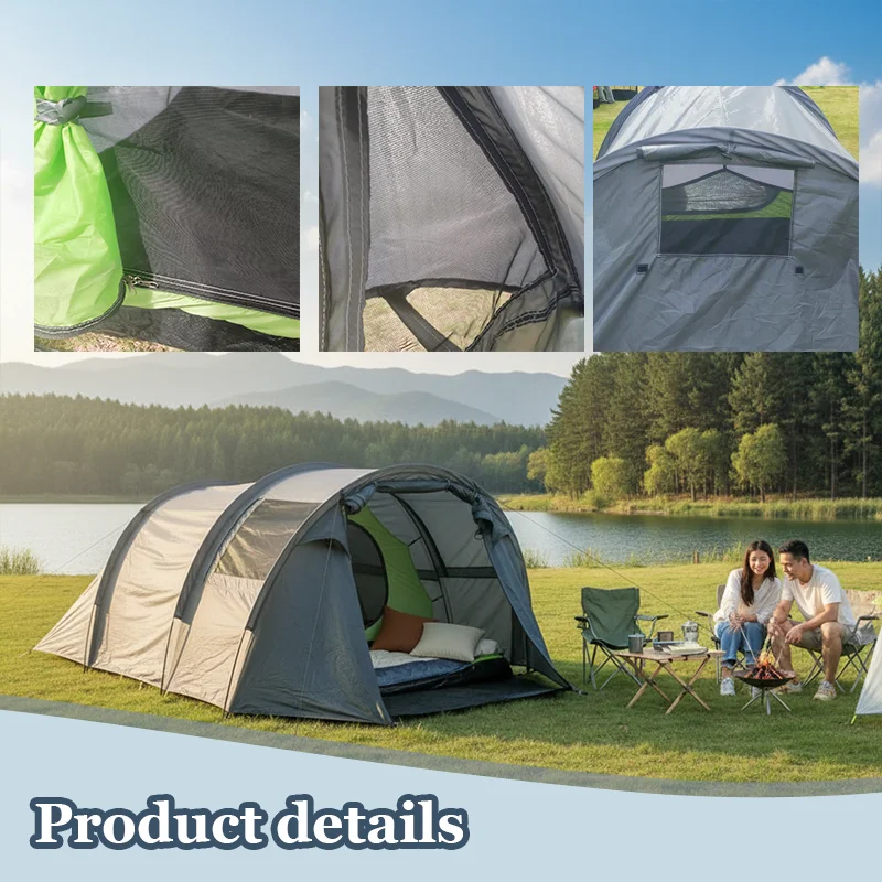 넓은 3~4인용 휴대용 터널형 텐트, 대규모 그룹 모험 - Outdoor Adventure Group 리뷰 및 가격