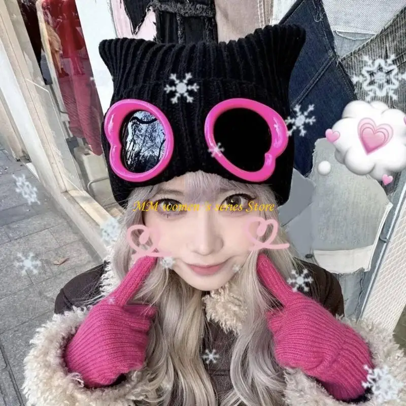 Q39C Sofisticati cappelli unisex Cappello invernale sfocato da esterno Cappello protettivo fatto a mano