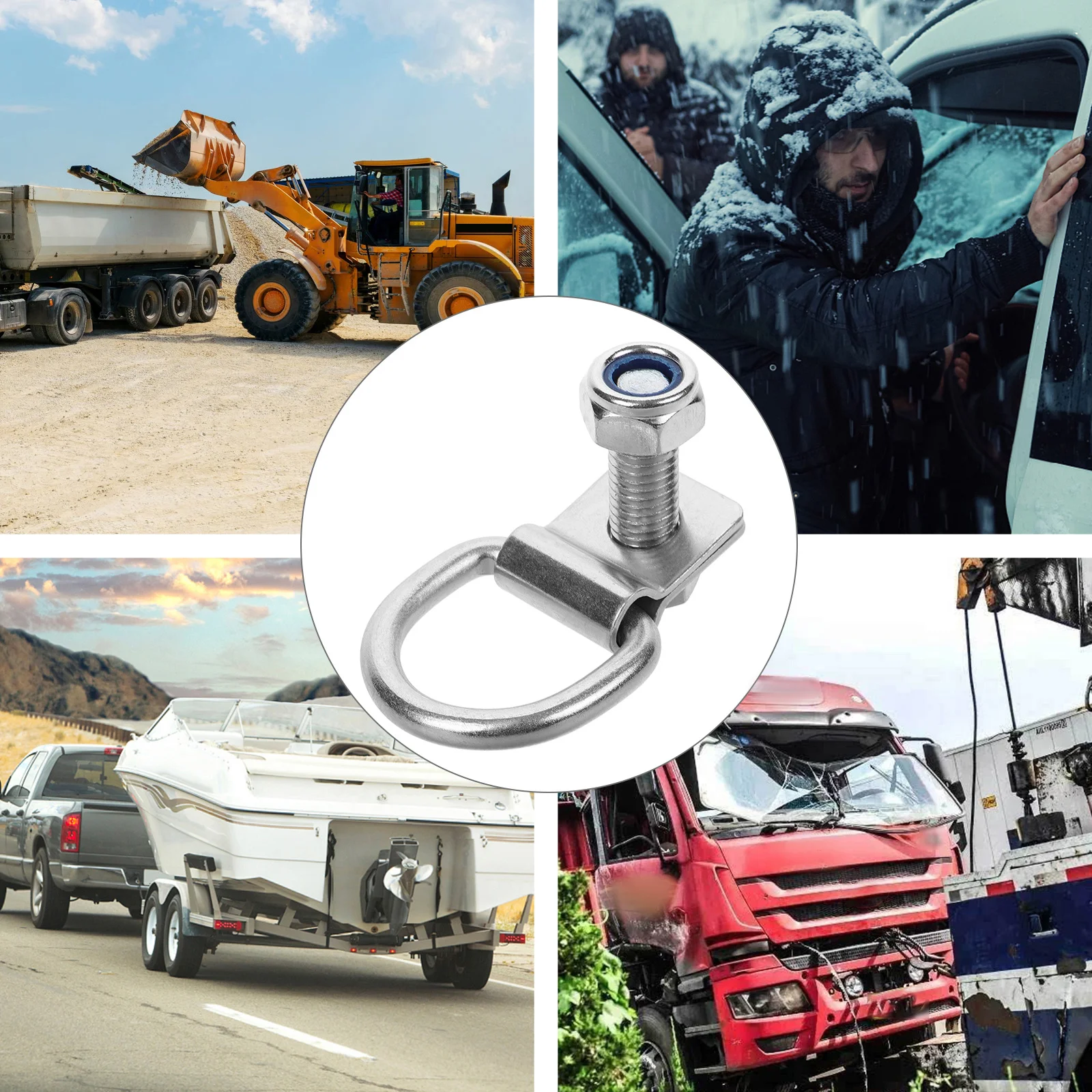 Буксировочный крюк для грузовика, монтажное отверстие 14 мм, сверхмощный буксировочный крюк для прицепа, внедорожника, фургона, лодки, гаража, крепежный якорь