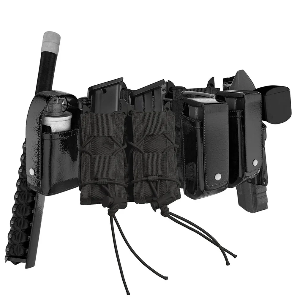 9mm Tactical Magazine Pouch Double-Layer Molle Cartridge Holder Universal Single Double Magazine Pouch for Military Police view 6