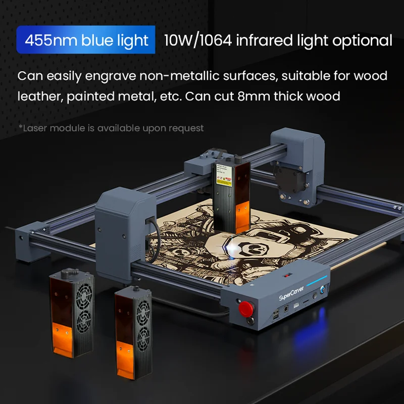 SUPERCARVER JL3 Pro Laser Engraver Business Fast Engraving CNC  Tools Paper Glass Painted Metal Cut Wood Acrylic Stainless Steel