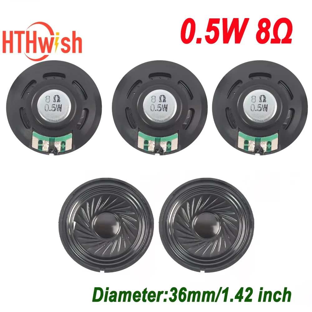 0.5W 8 Ohm 36mm Speaker Ultra-thin Inner Magnet Loudspeaker for Toy Car, Music Box, Doorbell, Intercom, DIY Audio Projects