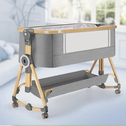 Portable baby crib Portable baby crib foldable multi-functional splice bed for newborn children