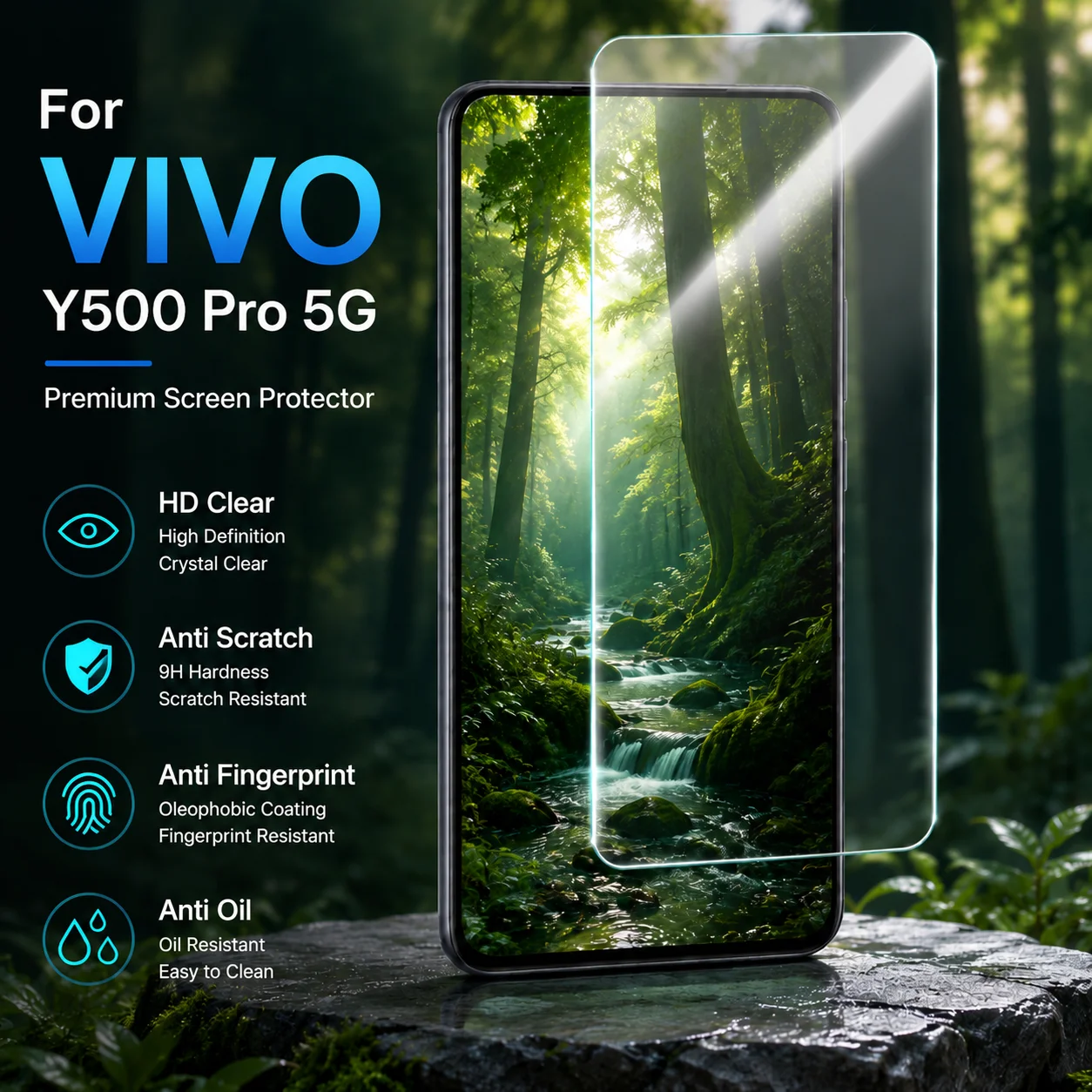 Tempered Glass For VIVO Y500 Y300i Y300 Y200i Y200e Y100 5G Pro 5G Global Protector Film HD Clear Anti Oil FM0001