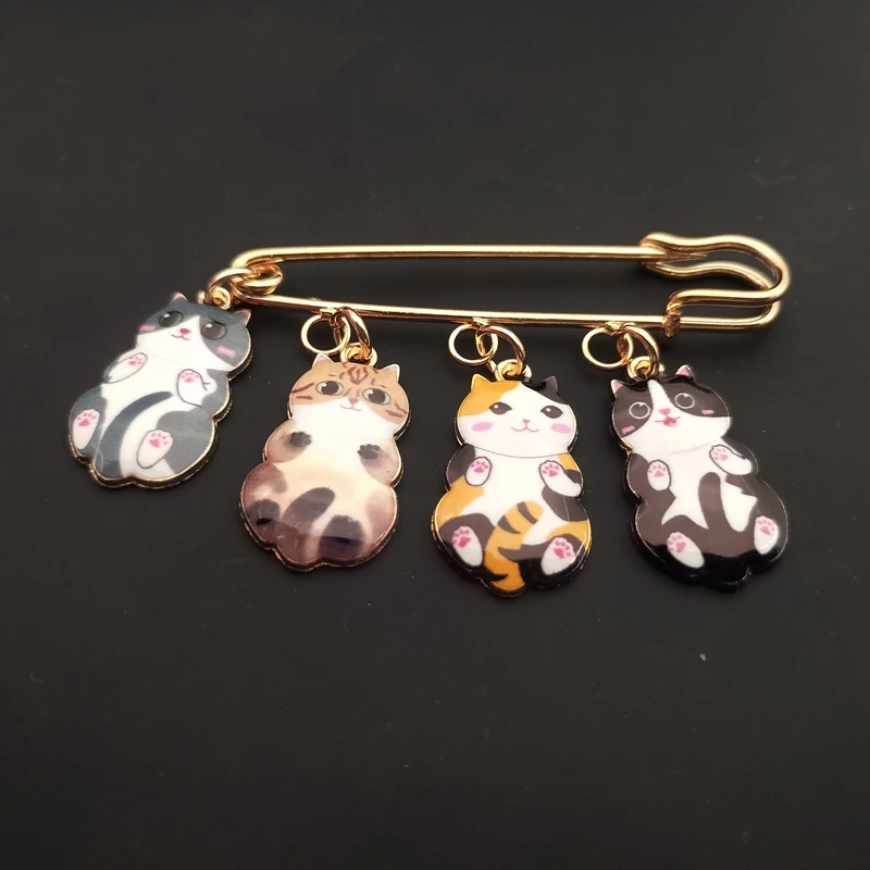 New fashion cute cat couple brooch enamel alloy couple pin jewelry