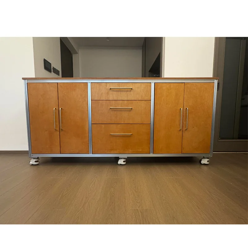 

Removable pulley aluminum profile marine plate dining side cabinet Floor-to-ceiling open cabinet