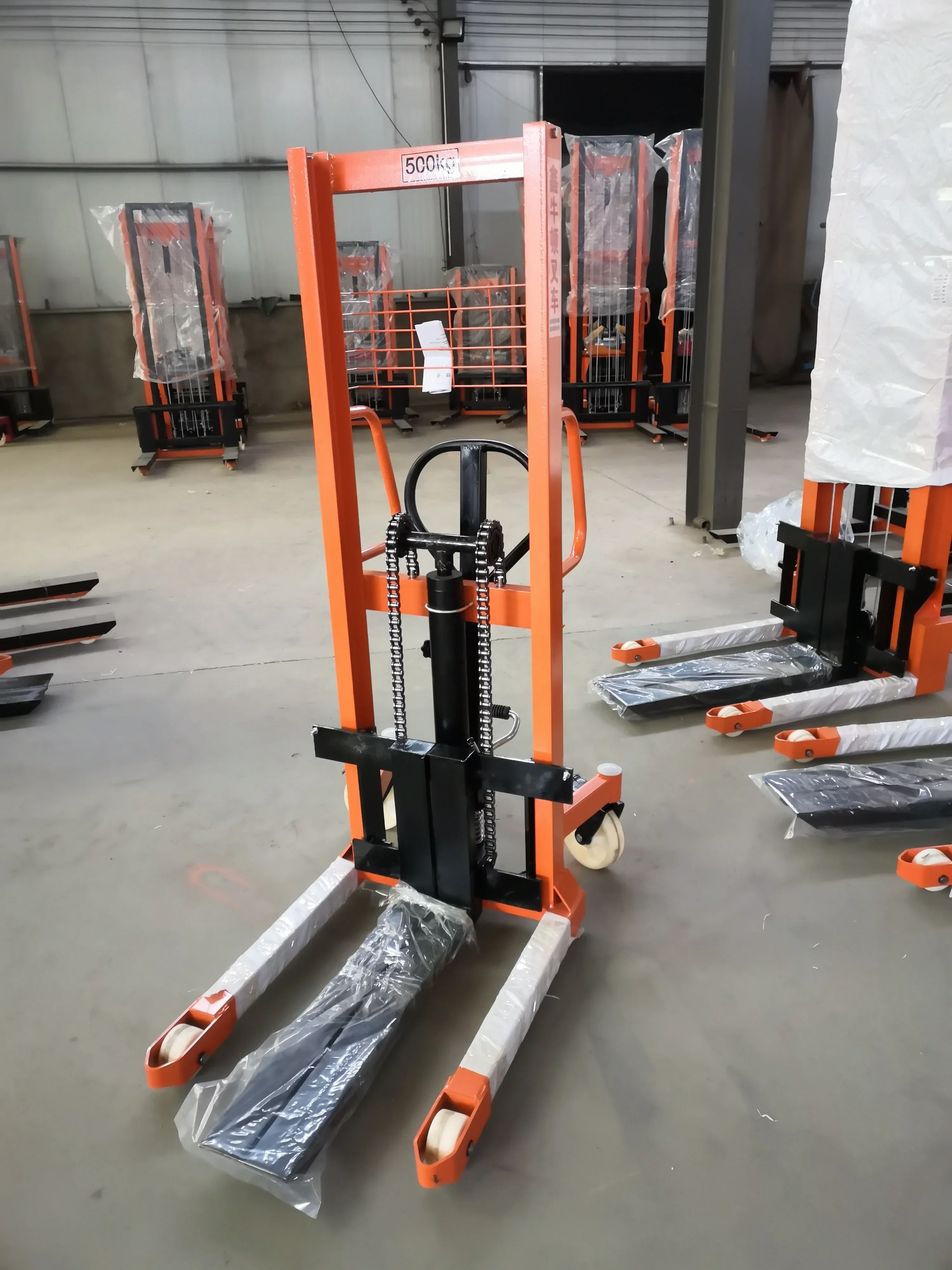 Hydraulic Stacker 1000kg-3000kg Small Hand Pallet Forklift Adjustable Fork Width Hot-selling