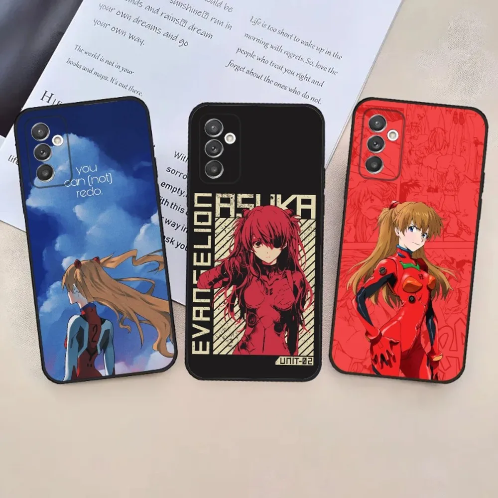 Anime A-Asuka Langley Soryu Phone Case For Samsung S24,23,22,30,21,10,9,Ultra,Plus,Lite,FE,5G Black Soft Case