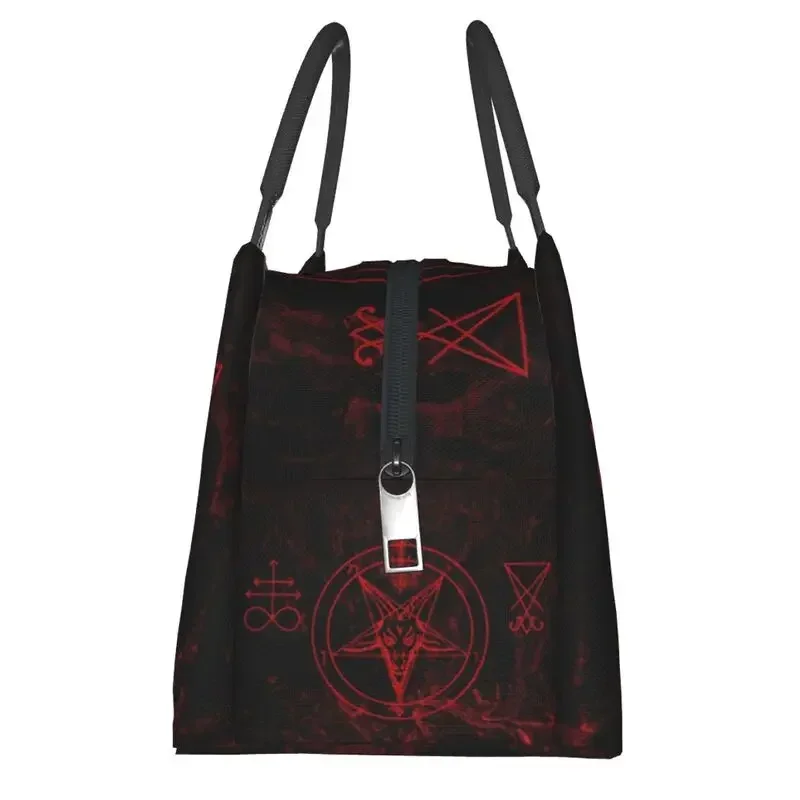 Baphomet Leviathan Cross Insulated Lunch Bags for Women Waterproof Devil Satanic Thermal Cooler Lunch Box Beach Camping Travel