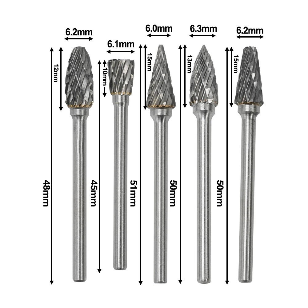 Rotary Grinder Drill Bits Engraving Hobbing Knives For Metal Wood Carving Genus Jade Polishing Milling Cutter Grinding Bits