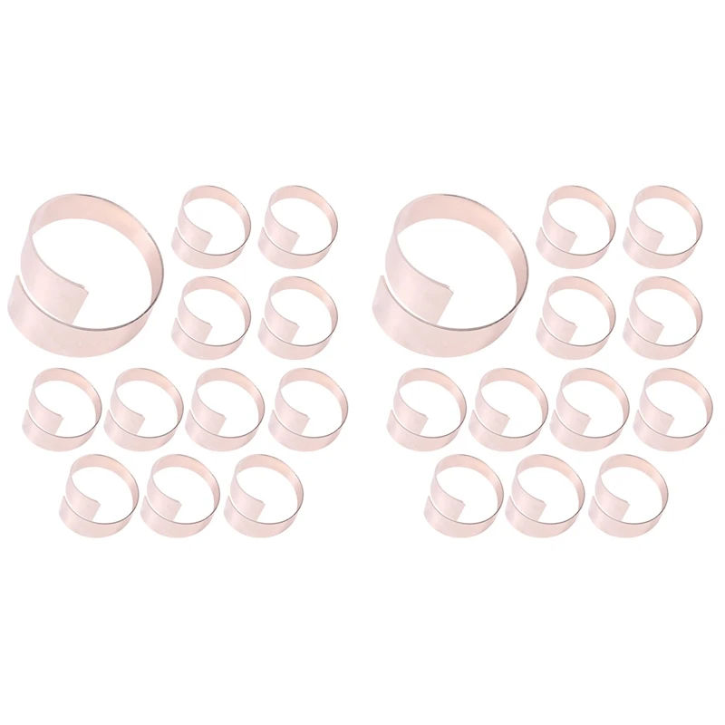 

AFBC 24Pcs Rose Gold Metal Table Decor Napkin Ring Holder Spring For Wedding Setting, Easter Dinner, Valentine's Day