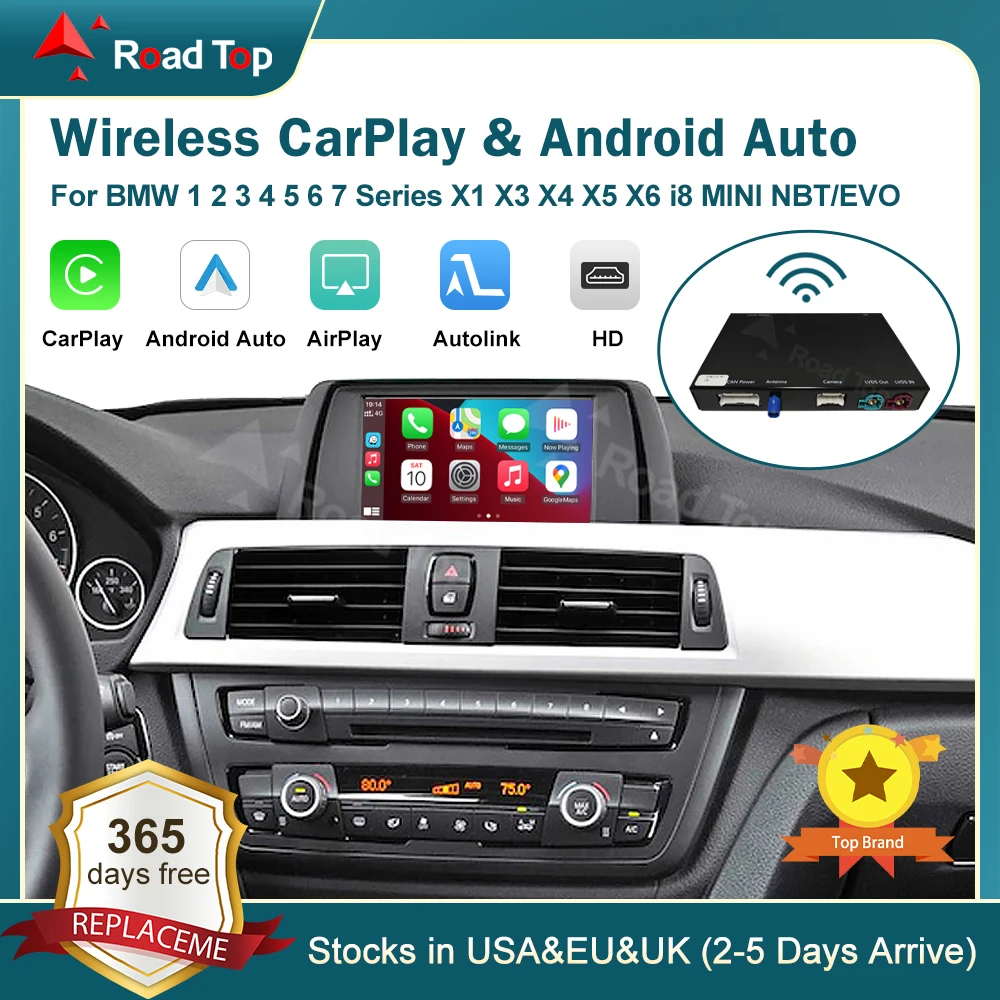 RoadTop Wireless CarPlay for BMW NBT EVO 1 2 3 4 5 6 7 Series X1 X3 X4 X5 X6 MINI F56 F15 F16 F25 F26 F48 F10 F22 F20 F30 F32