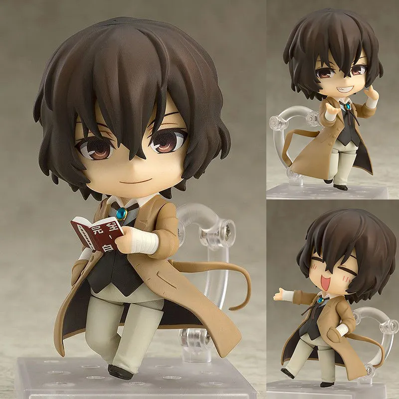 BSD BJD bungo Stray Dogs Chibi Action Figure With Interchangeable Faces Display Stand Model  Anime Gift Ranpo Dazai Nakahara - view 3