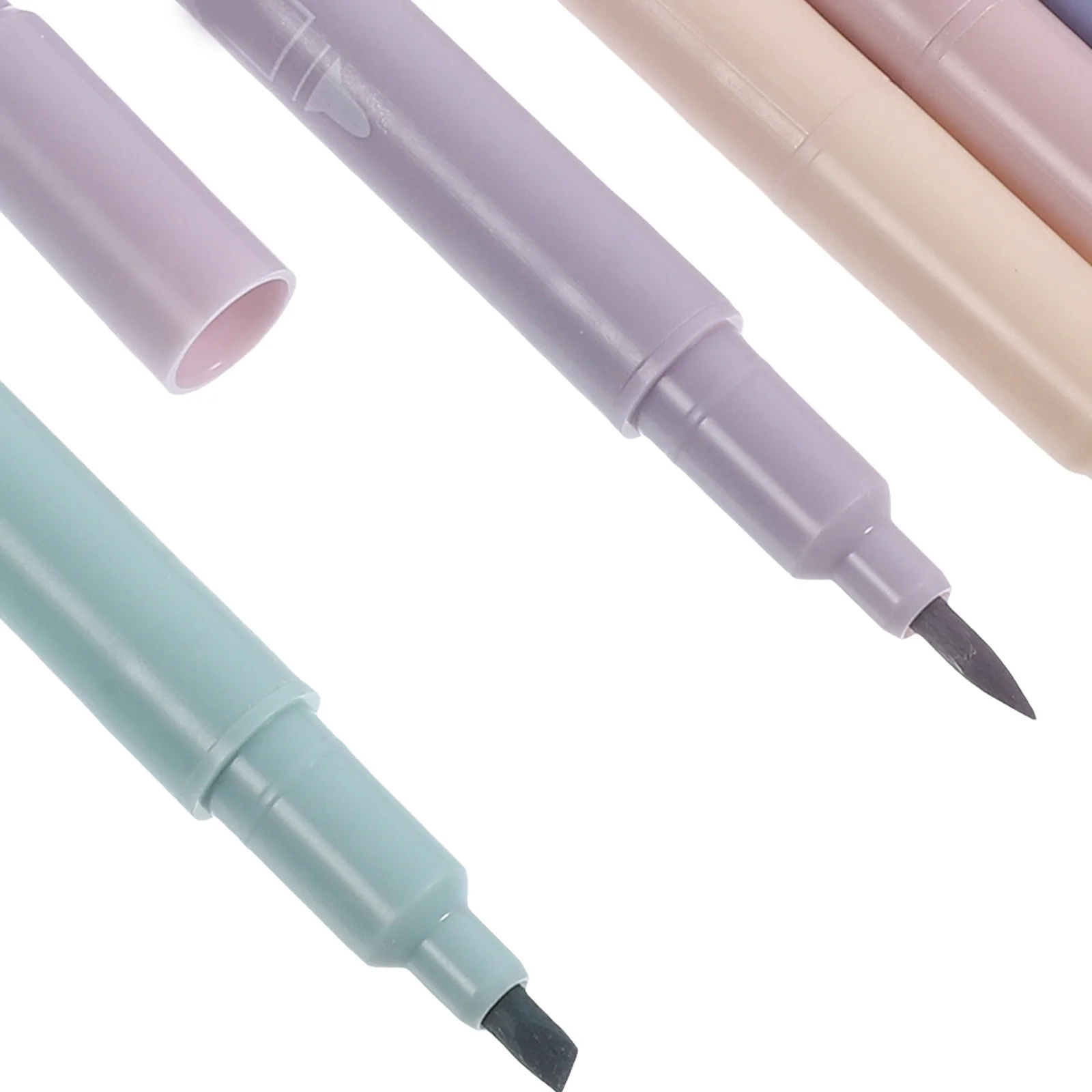 6Pcs Highlighters Dual Tips Lightweight Portable Convenient Marking Pens for School Office Journaling Color Coding Pocket
