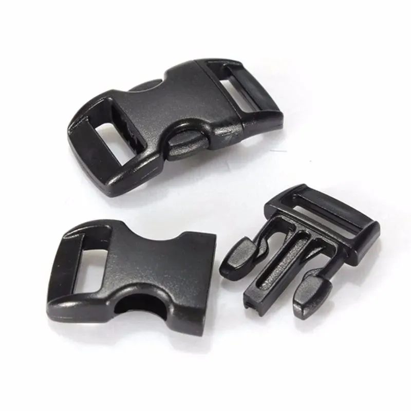 28 Stück schwarze gebogene Kunststoffschnallen, passend für 11 mm Gurtband, für Outdoor und Bastelarbeiten