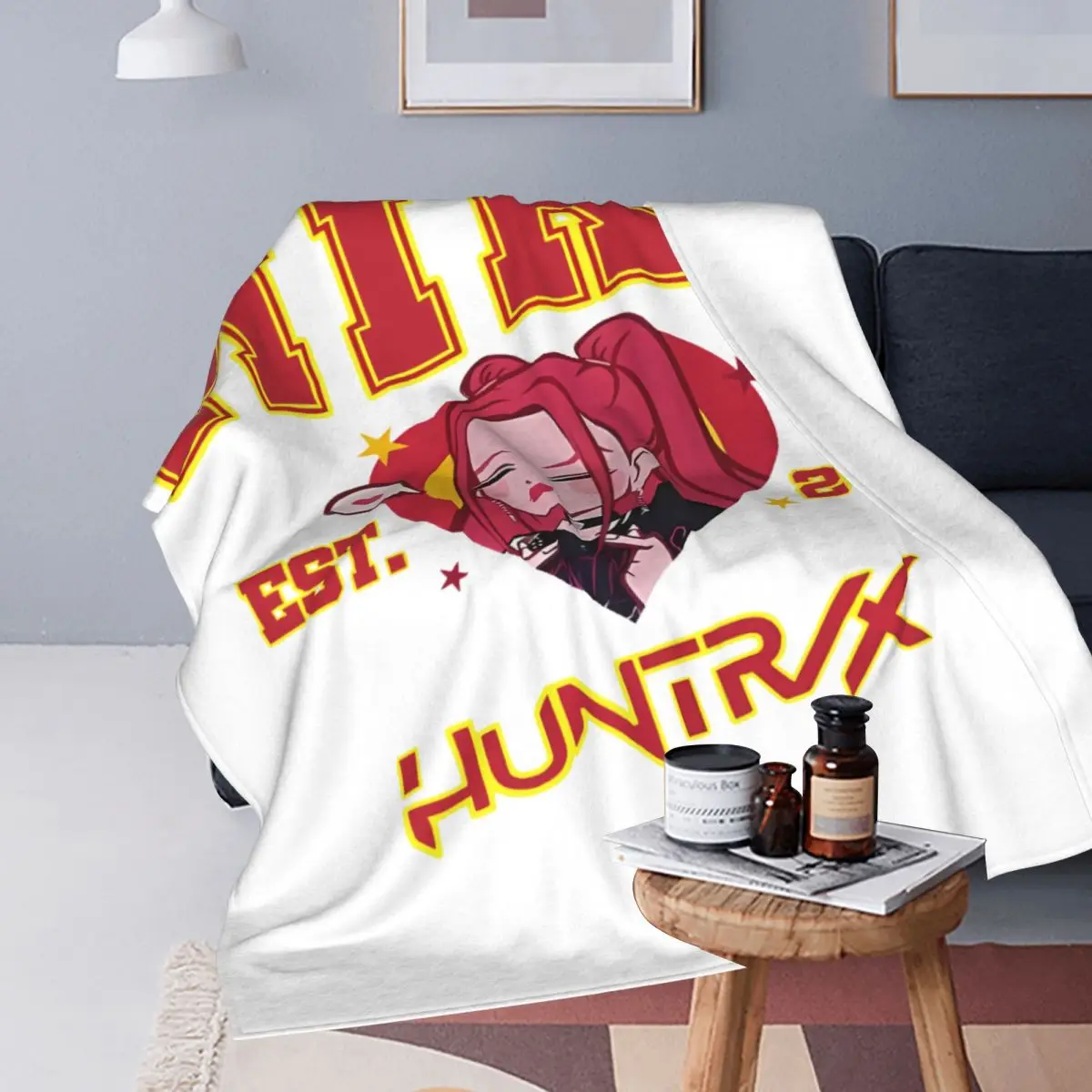 KPop Demon Hunters Huntrix Mira Coperte in velluto Coperta portatile ultra morbida per tutte le stagioni per tappeto da ufficio domestico