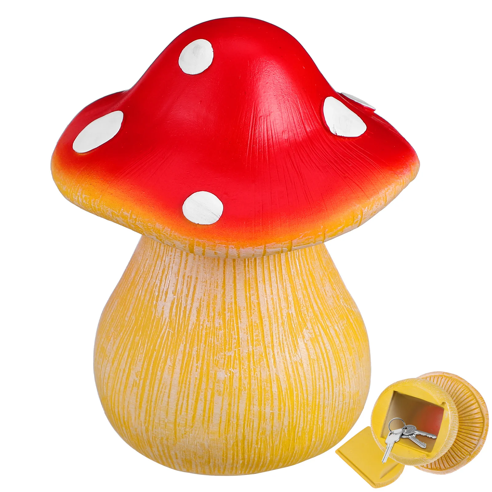 Mushroom Fake Key Box Outdoor Key Hider Weatherproof Secure Storage for House Garden Decorative Security Solution