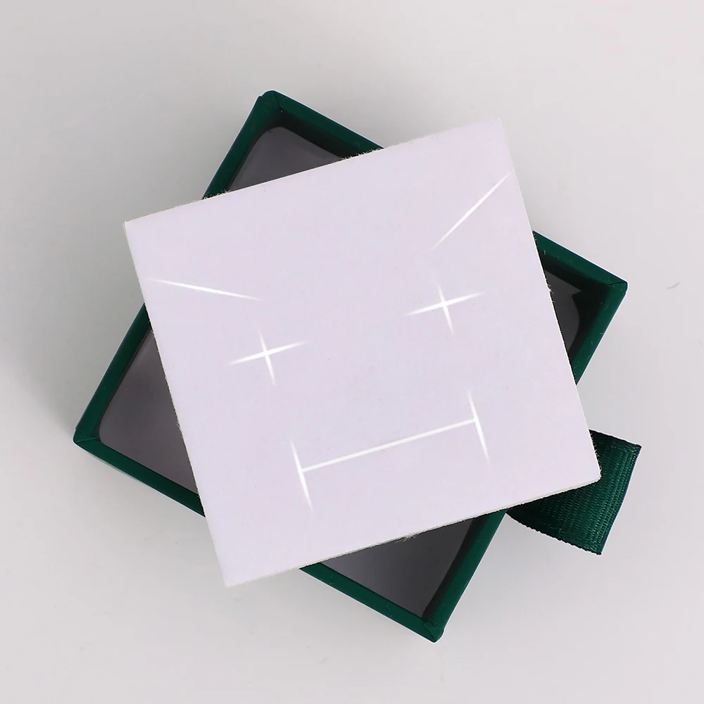 6x6x3.5cm Dark green color Cardboard Jewelry Box High Quality Krafty Paper Handmade Package Drawer Boxes With Custom Logo