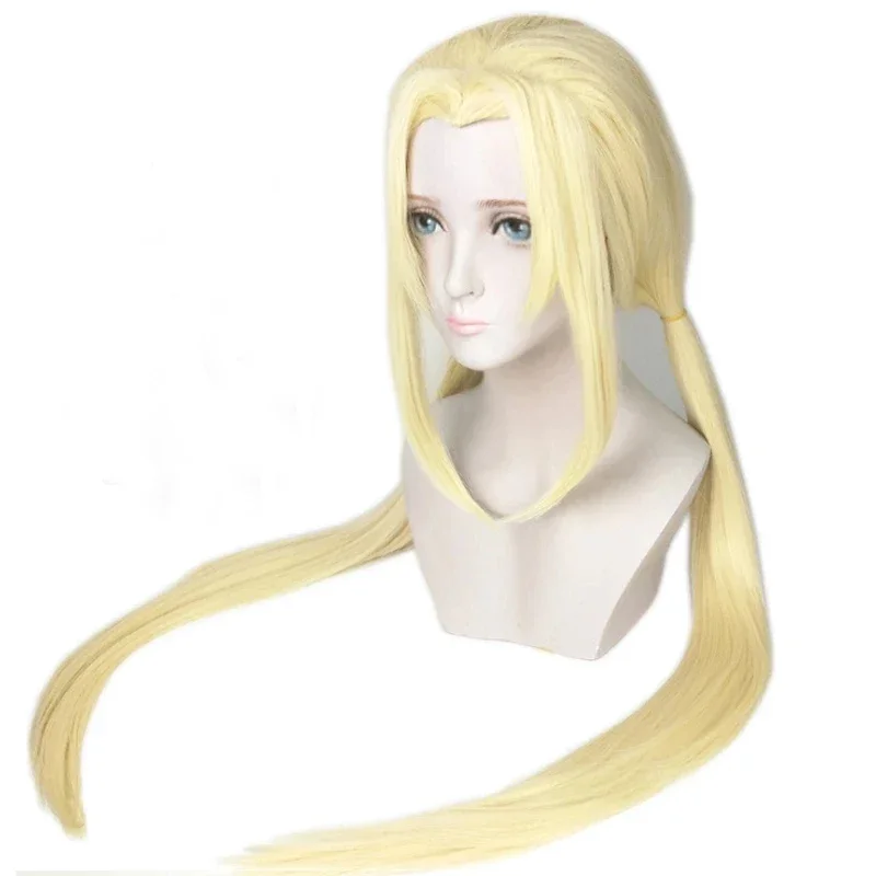 Tsunade 100cm Long Blonde Anime Styled Cosplay Costume Wigs Cos Hair Perucas Free Wig Cap