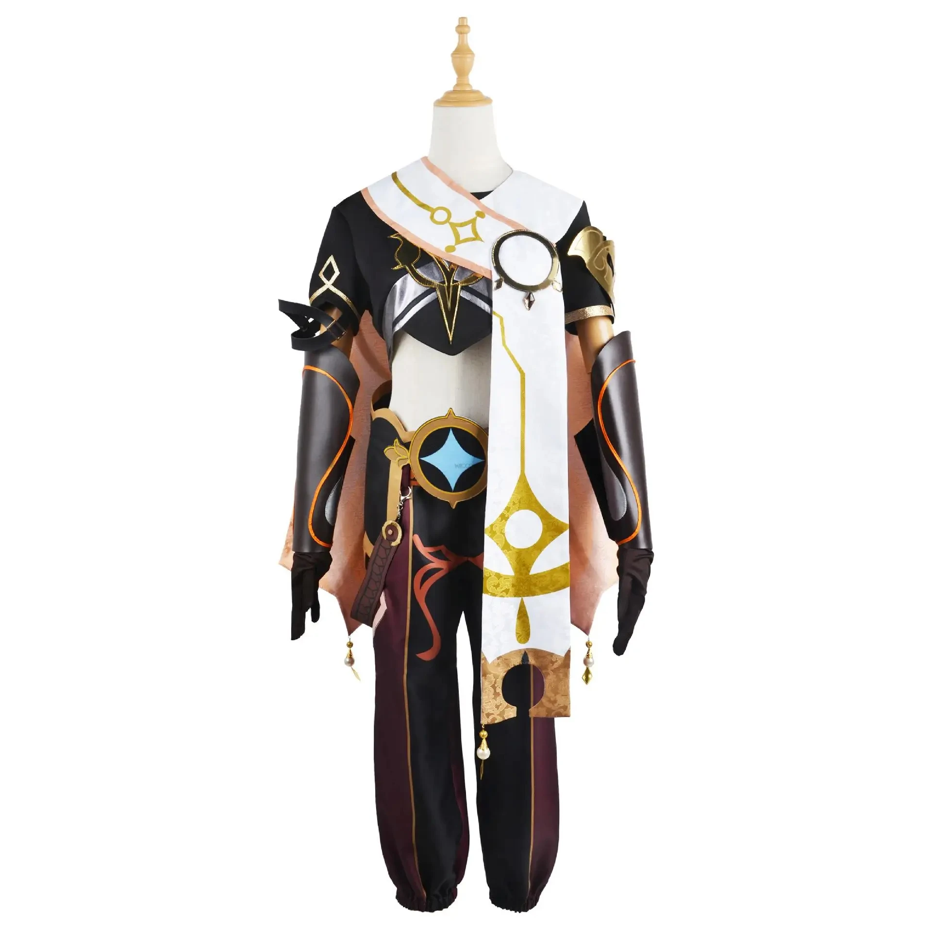 Disfraz de Anime Genshin Impact Aether para hombre y mujer, uniforme de Cosplay con peluca, conjunto completo de accesorios para Halloween