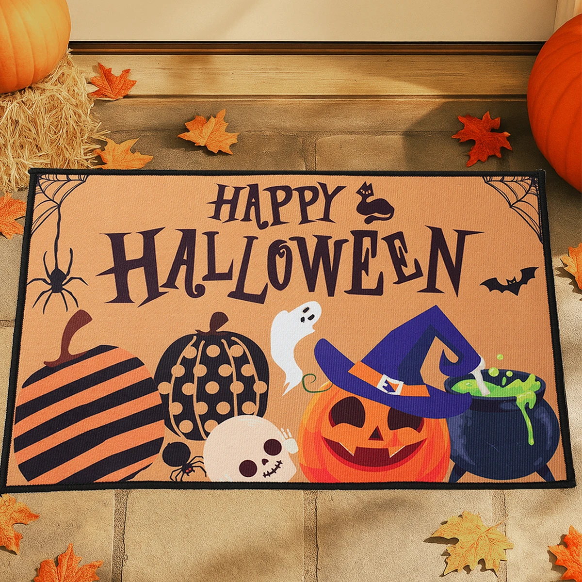 

Halloween Crystal Velvet Doormat Halloween Theme Party Decoration Kids Favor Pumpkin Ghost Doormat Trick or Treat Party Supplies