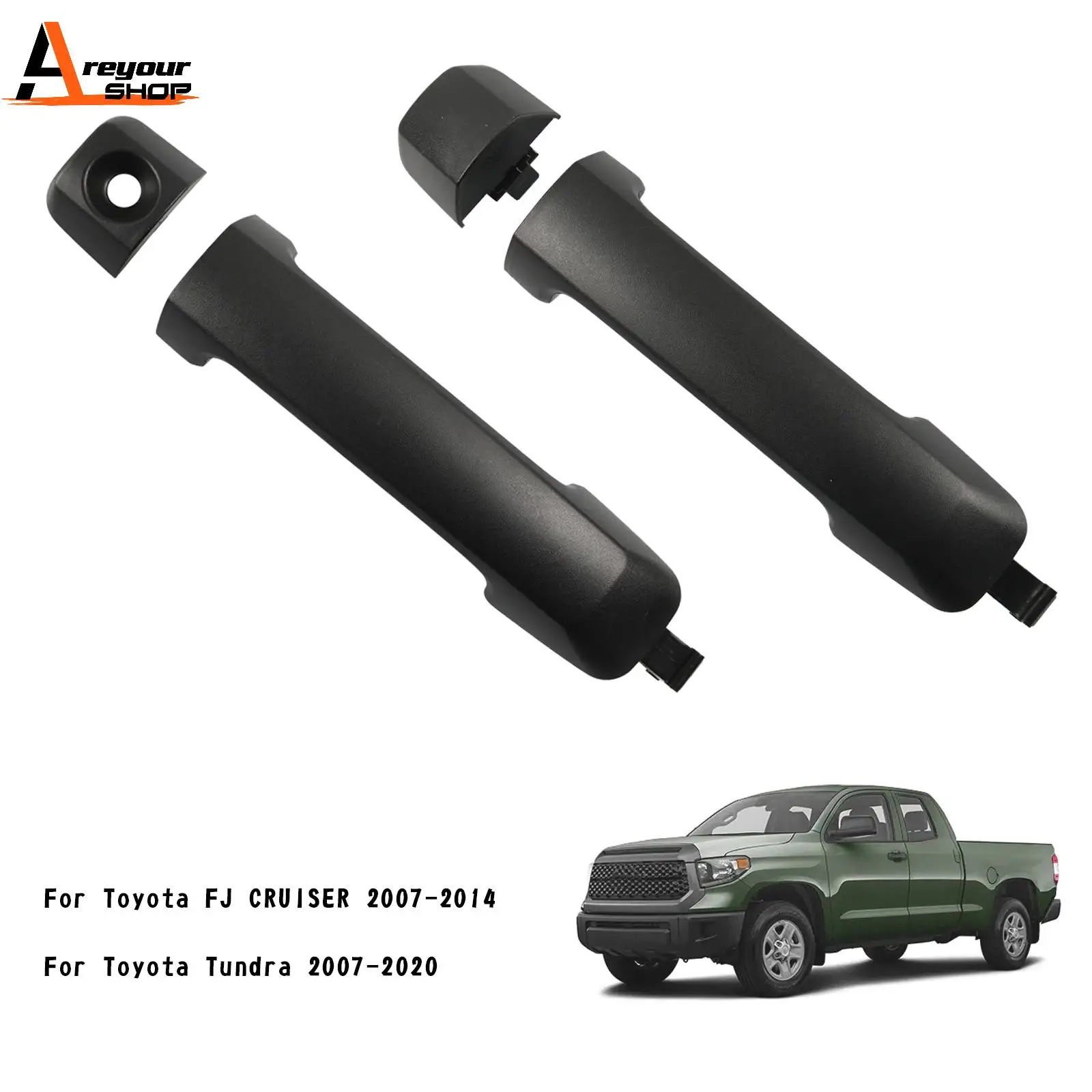 Areyourshop 2x Black Exterior Door Handle For FJ CRUISER 2007-2014/Tundra 2007  69210-0C010 Car Auto Parts