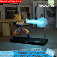 Nikolatoy Dragon Ball Anime Figures Son Goku Figure Kamehameha Night Touch Magnetic Lamp Model Ornament Doll Peripheral Toy Gift