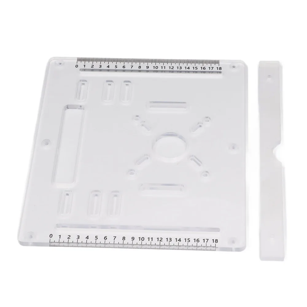 Transparent Acrylic Base Plate Clear 4 Inch Wood Milling Flip Board Versatile Adjustable Router Table Insert Plate Woodworking