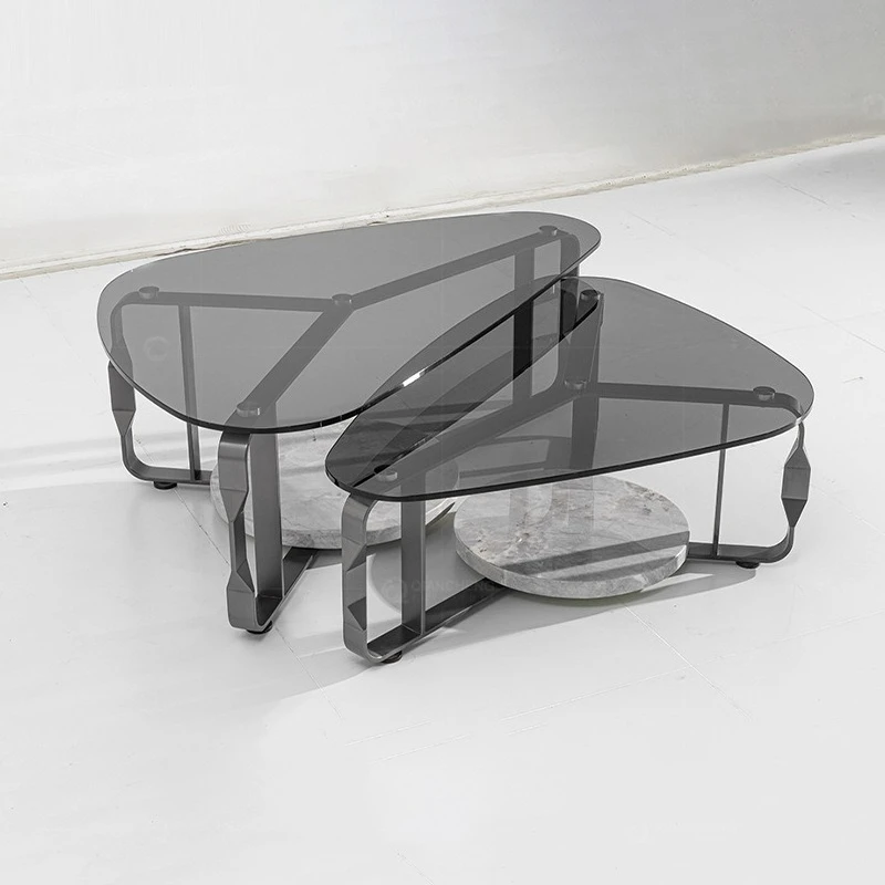 Creative special-shaped glass coffee table living room high-end modern light luxury