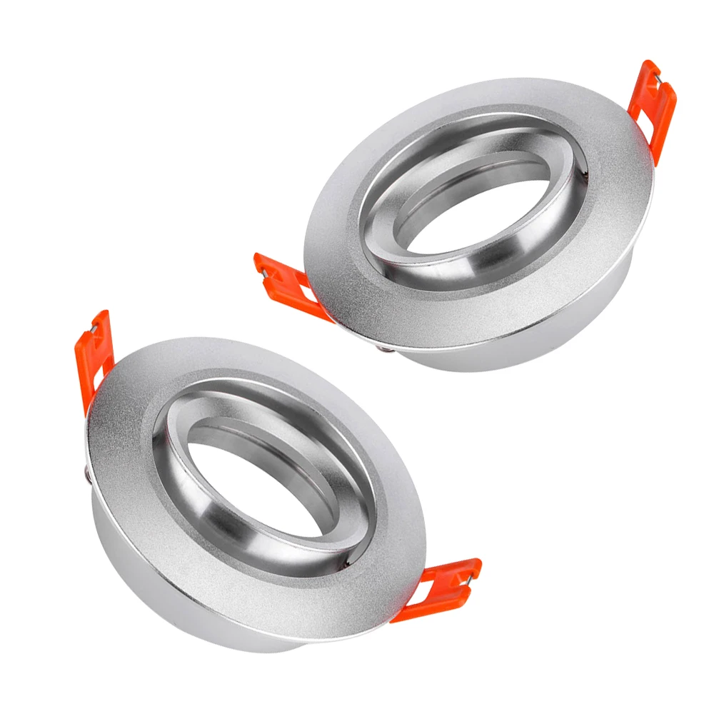 2pcs Round Recessed GU10 MR16 Spot Down Light Fixture Frame LED Spot Light Ceiling Light Fixtures Round Housing
