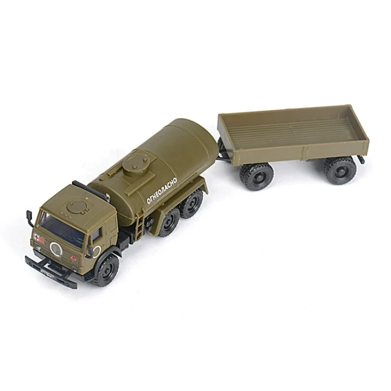 1/72 Russian Kamaz 5350 Oil Tank Truck+trailer Adhesive Free Quick Assembly Military Model 61013