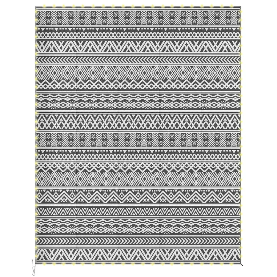

Уличный двусторонний коврик для патио 10' x 8' с USB-подсветкой в сером и бежевом цветах для кемпинга с сумкой для переноски