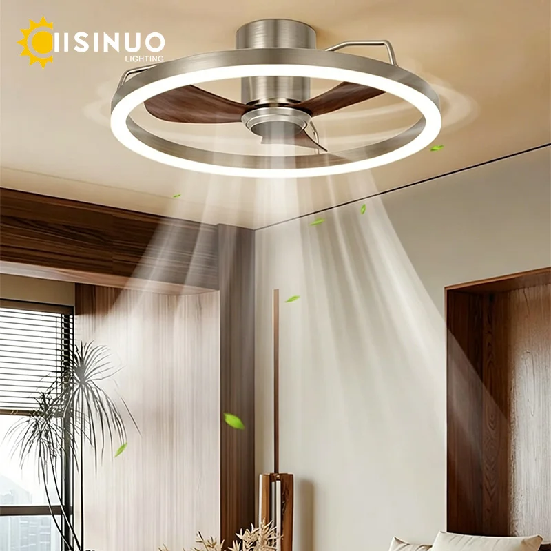 

20-дюймовый потолочный вентилятор со светодиодной подсветкой, встраиваемый, с двигателем постоянного тока, 6 скоростей, дистанционное управление, диммируемый, для дома, кухни, спальни, гостиной