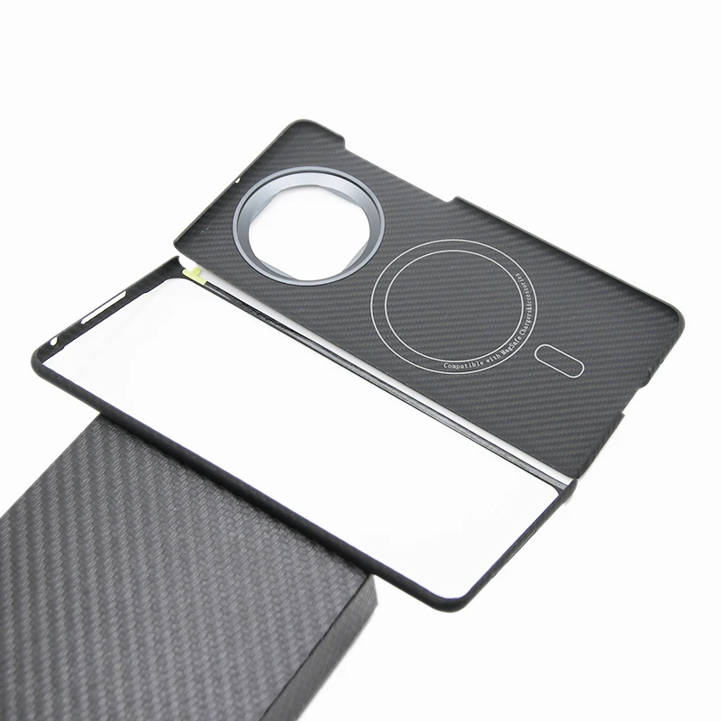 ZXKE Carbon Fiber Case For Huawei Mate X5 Cover Embedded Iron Sheet Magnetic Car Support Magsafe 600D Aramid Fiber Shell