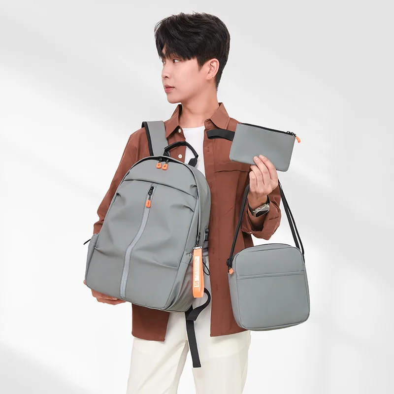 Casual Sport Large Capacity Commuting Teenage Student Schoolbag Three-piece Set Men's And Women's Shoulder Double Bags On Sale