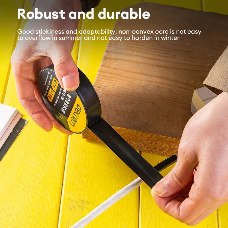 Deli 1Pcs 10m/20m Electrical Tape PVC Electrical Flame Retardant Insulation Waterproof Tape Pressure Resistant Electrical Tape image 4
