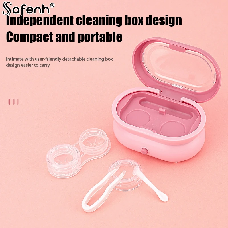 1pc Contact Lens Ultrasonic Cleaning Machine Remove Tear Protein Beauty Pupil Storage Cleaning Container Travel Portable Cleaner