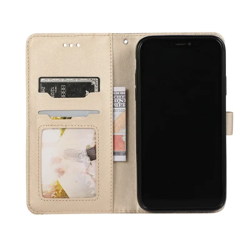 Glitter Pu Leather Flip Case for IPhone 16 15 14 13 12 11 Pro XS Max XR X 8 7 6s 6 Plus SE Wallet Card Slots TPU Frame Cover