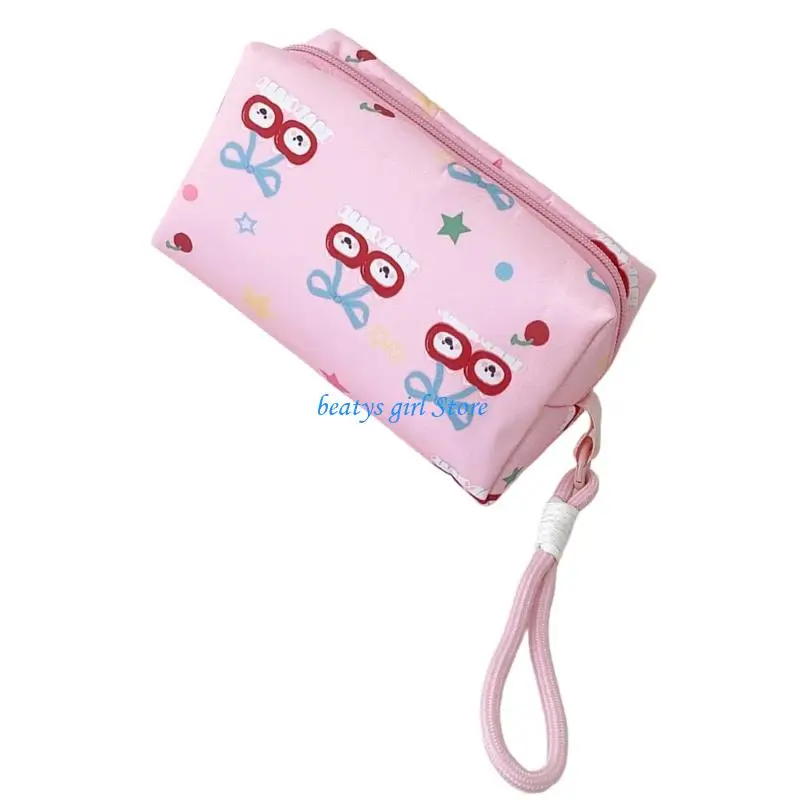 C7AB – trousse à en toile amusante, à en tissu capacité, rangement cosmétiques Portable