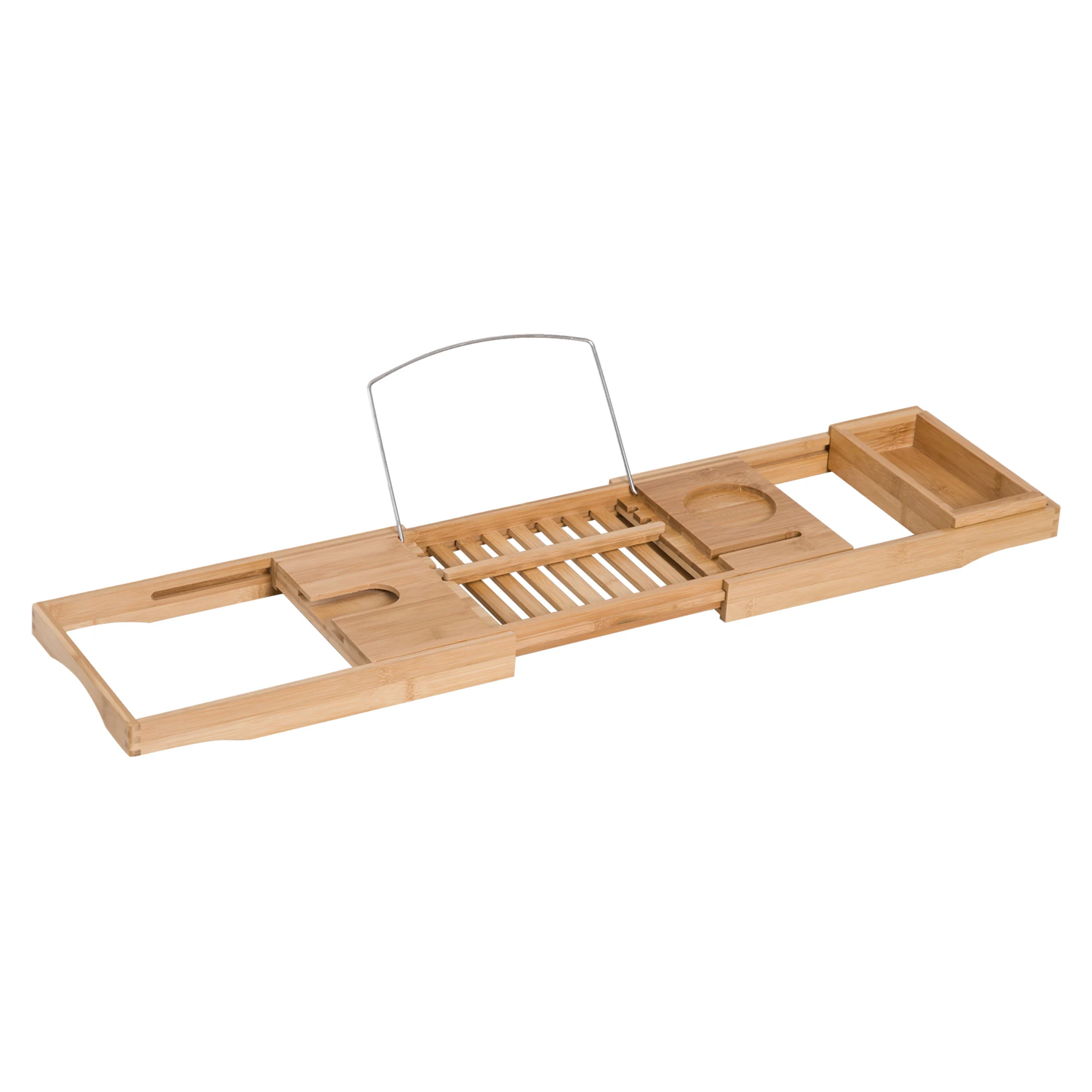 Plateau/ponte de baignoire en bambou, réglable, 70-105 x 21,8 x 5 cm, en matériau naturel pour les expériences de bain relaxantes, sur place