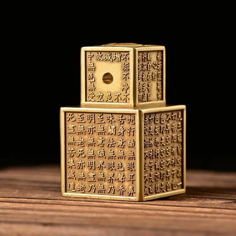 Jackfruit heart sutra six-sided seal ruler Statue Sculpture Figurines Home Garden Decoration Statues For House