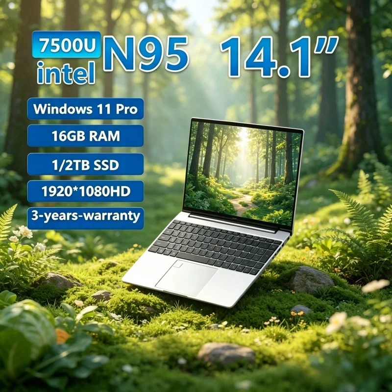 

2026 Arcane 14.1" Laptop N95 FHD IPS 120Hz Fluorescent Crisp Display SSD Trendy Keyboard Quick Scan Unlock