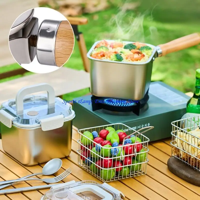 

G7NF Легко чистящаяся посуда для кемпинга из нержавеющей стали Многофункциональная для жарки, варки и приготовления пищи места