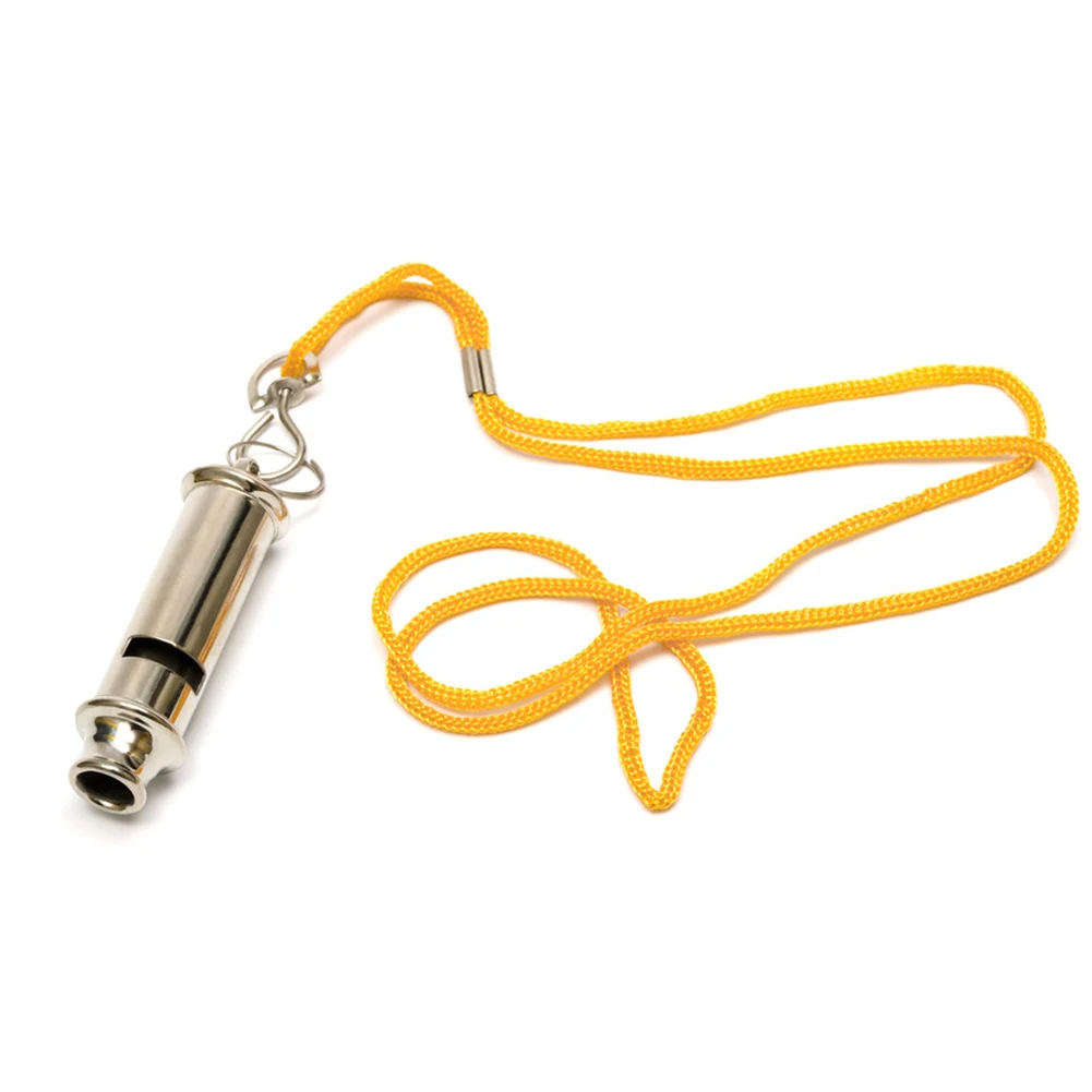 Mini Survival Whistle Stainless Steel Emergency Survive Whistles with Lanyard Coreless Lightweight EDC Tools for Hiking Camping