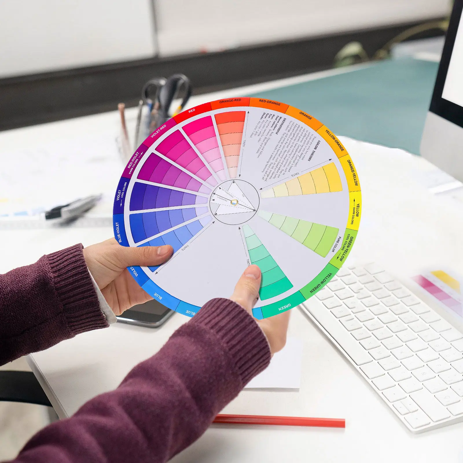 Creative Color Wheel Learning Rotation Wheel Color Board Chart Mixed Tool for Women Nail Art Painting Tattoo Supplies