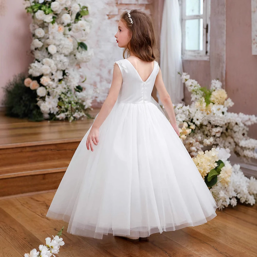 ที่กําหนดเองG Litterเลื่อมลูกปัดAppliquéd T Ulleชุดสาวดอกไม้ชุดเพื่อนเจ้าสาวชุดวันเกิดพรรคประกวดชุดแต่งงาน