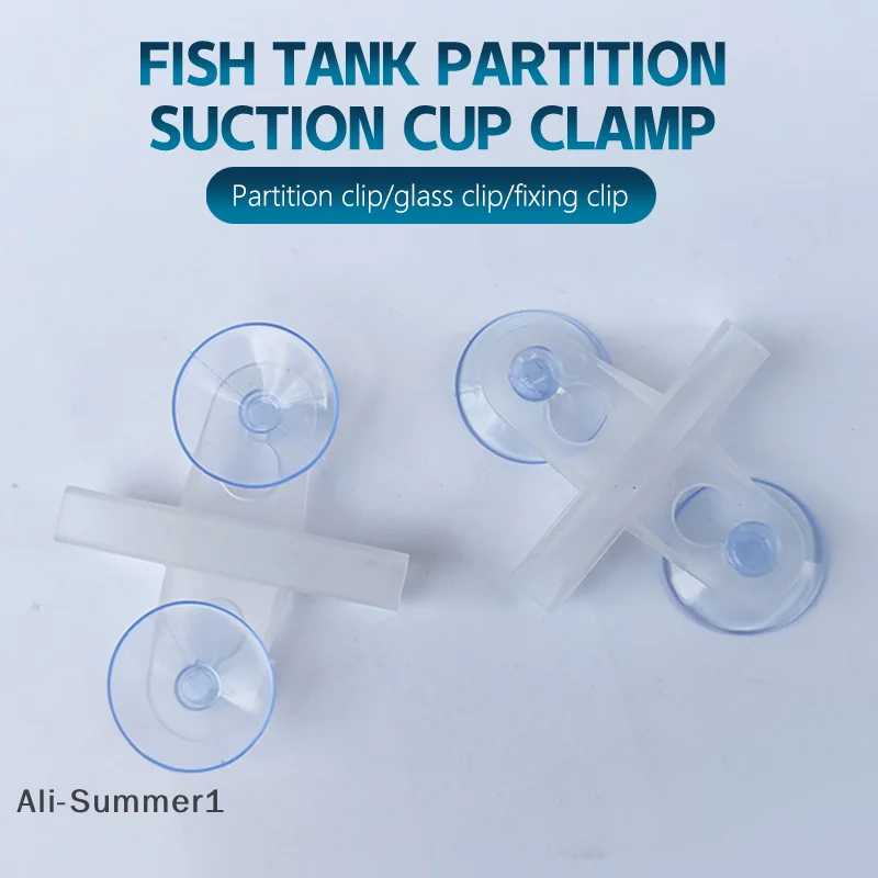 【E】2 Stück Aquarium Isolation Clip Trennplatte Glasklemme Trennwand Saugnapf Zucht Trennung Teiler Blatt