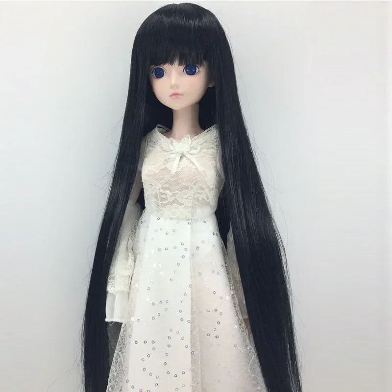 BJD SD 1/3 1/4 1/6 1/8 1/12 doll wig male and female dolls high temperature fiber neat bangs long straight hair 24 color