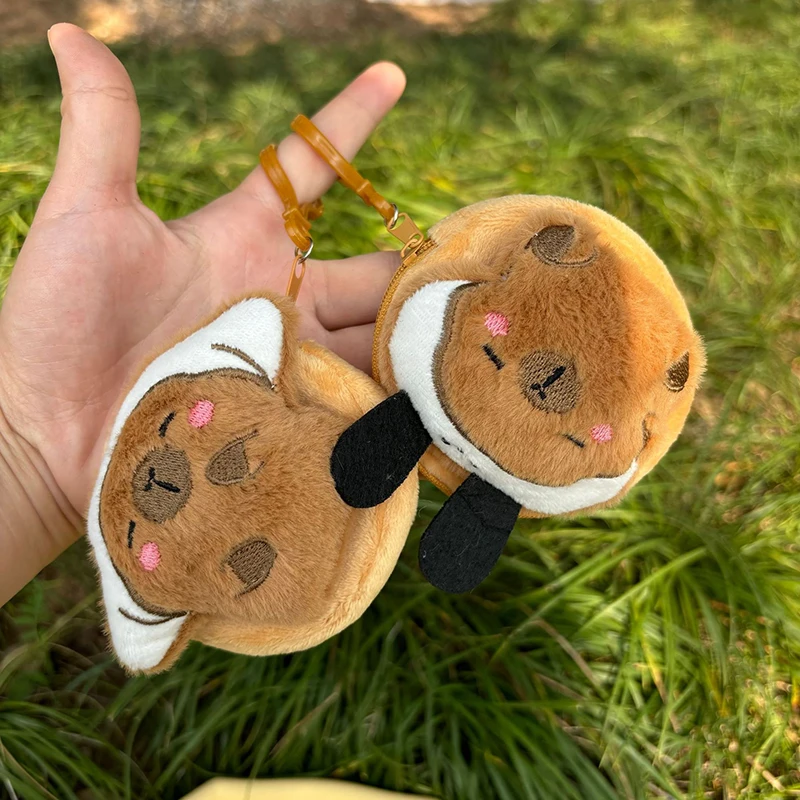 Cartoon Kapybara Coin Purse High Quality Small Gift Keychain Charm Plush Headphone Bag Charm